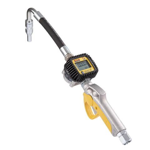 PISTOLA DIGITAL DISTRIBUCIÓN ACEITE EXTENSIÓN FLEXIBLE 105° VÁLVULA ANTIGOTEO AUTOMÁTICA Ø 14 MM